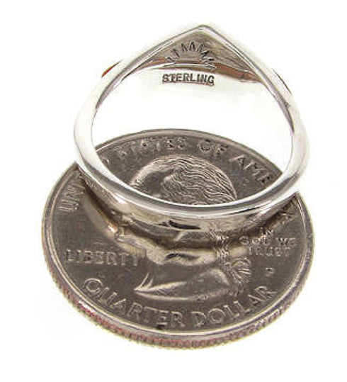 Sterling Silver Turquoise Multicolor Inlay Ring Size 6-3/4 NS35999